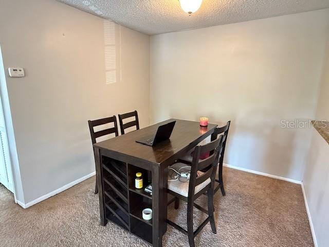 224 Afton Sq Unit 301, Altamonte Springs, FL 32714 - carpeted dining space with a textured ceiling and baseboards