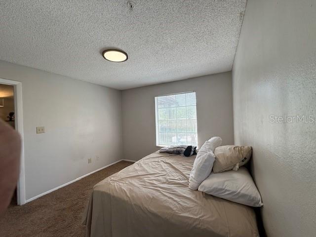 224 Afton Sq Unit 301, Altamonte Springs, FL 32714 - bedroom featuring carpet, a textured ceiling, and baseboards