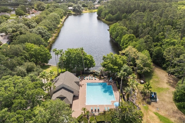 14841 Faversham Cir, Orlando, FL 32826 - drone / aerial view of a nearby body of water and a pool