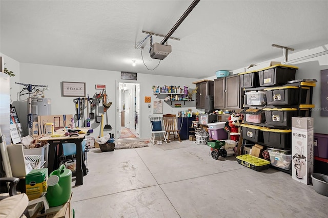 1220 Tahitian Sunrise Dr, Plant City, FL 33565 - garage with water heater and a garage door opener