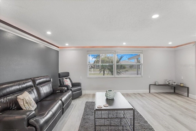 4043 Topsail Trl, New Port Richey, FL 34652 - cinema featuring crown molding, a textured ceiling, and wood finished floors