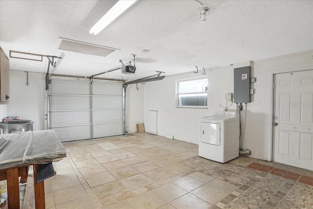 4043 Topsail Trl, New Port Richey, FL 34652 - garage with washer / clothes dryer, a garage door opener, and electric panel