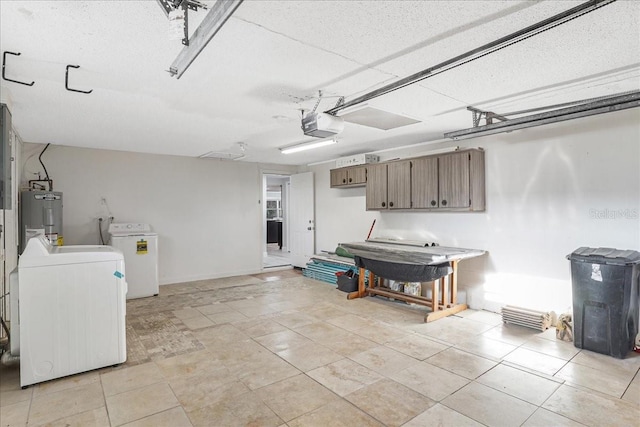 4043 Topsail Trl, New Port Richey, FL 34652 - garage featuring a garage door opener, washer and clothes dryer, and electric water heater