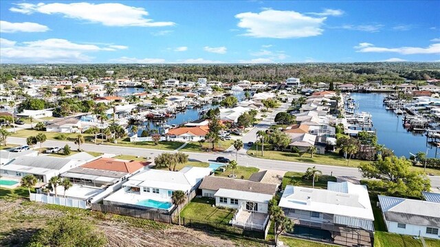 4043 Topsail Trl, New Port Richey, FL 34652 - aerial view with a water view and a residential view