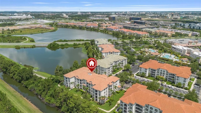 4024 Breakview Dr Unit 40604, Orlando, FL 32819 - drone / aerial view of apartment complex and a nearby body of water