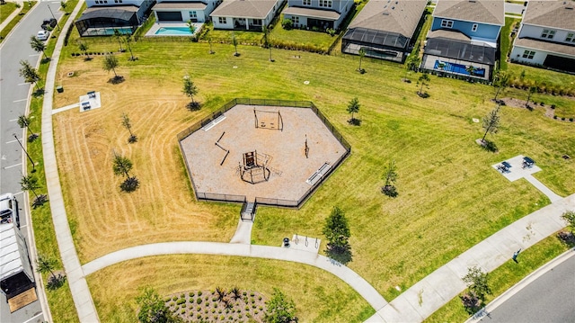 bird's eye view with a residential view