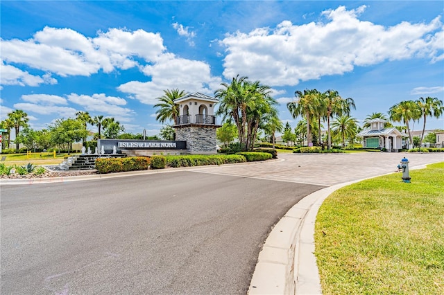 view of street featuring curbs