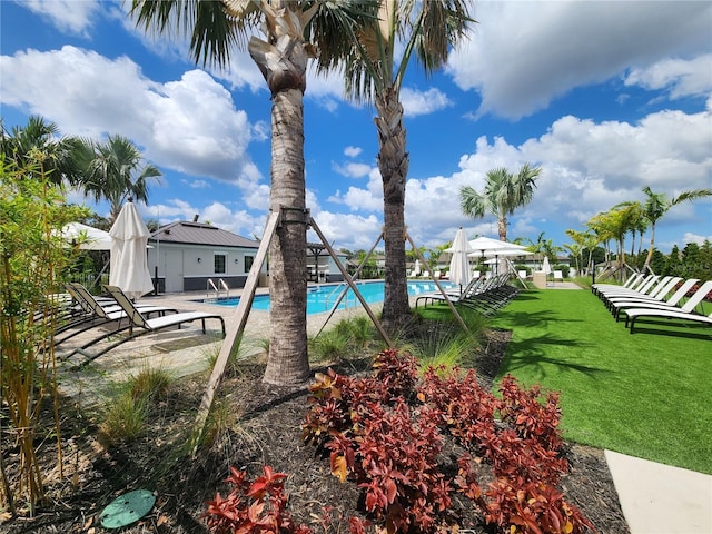 exterior space with a lawn