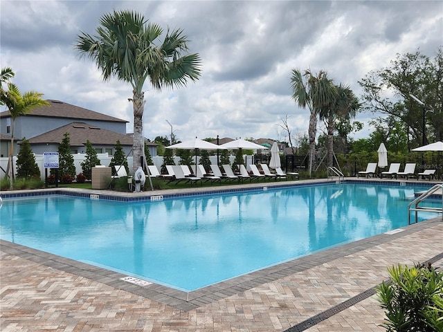 community pool with fence