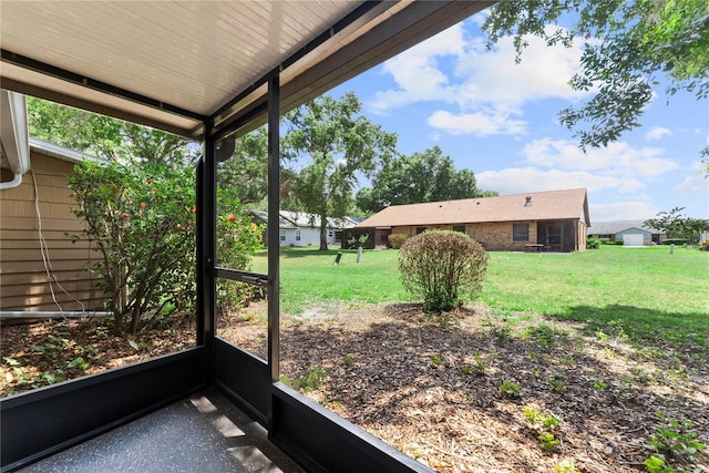view of unfurnished sunroom