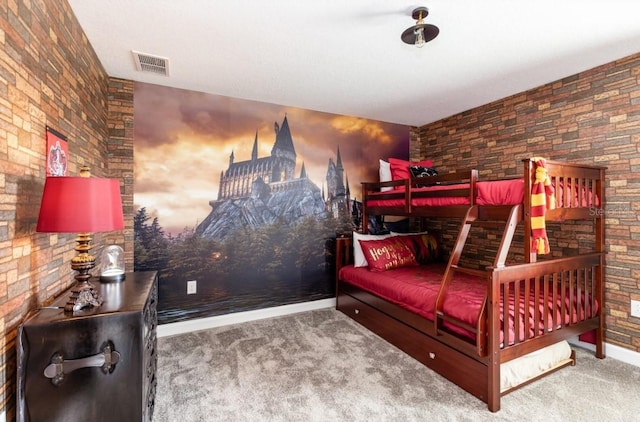 bedroom with carpet and visible vents