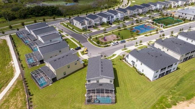 bird's eye view with a residential view