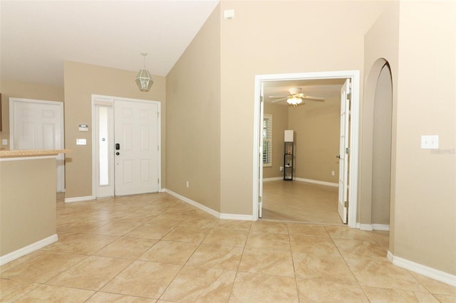 212 Regency St, Davenport, FL 33896 - foyer entrance featuring a ceiling fan and light tile patterned flooring