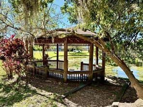 deck with a gazebo