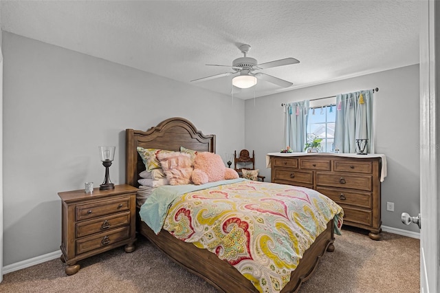 4027 Lakeside Reserve Ct, Orlando, FL 32810 - bedroom with light colored carpet, a textured ceiling, baseboards, and ceiling fan