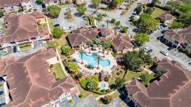 bird's eye view with a residential view