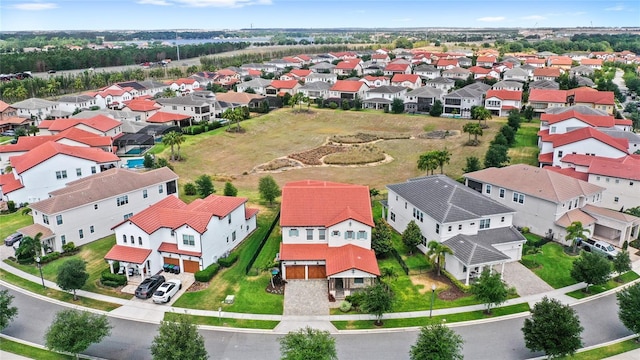 bird's eye view with a residential view