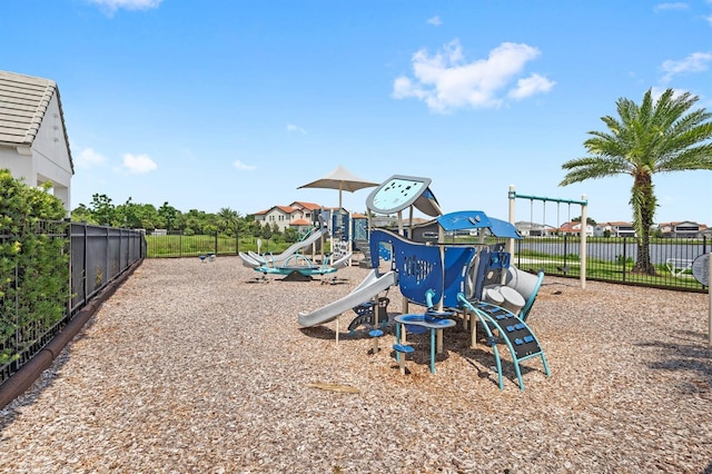 community play area with fence