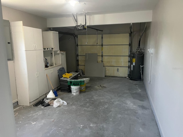 5052 Trekell St, North Port, FL 34287 - garage with baseboards, a garage door opener, electric panel, and electric water heater