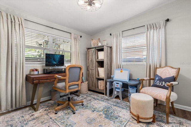 2105 Fosgate Dr, Winter Park, FL 32789 - office with wood finished floors and baseboards