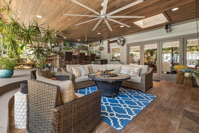 2105 Fosgate Dr, Winter Park, FL 32789 - exterior space featuring a skylight, a healthy amount of sunlight, and french doors