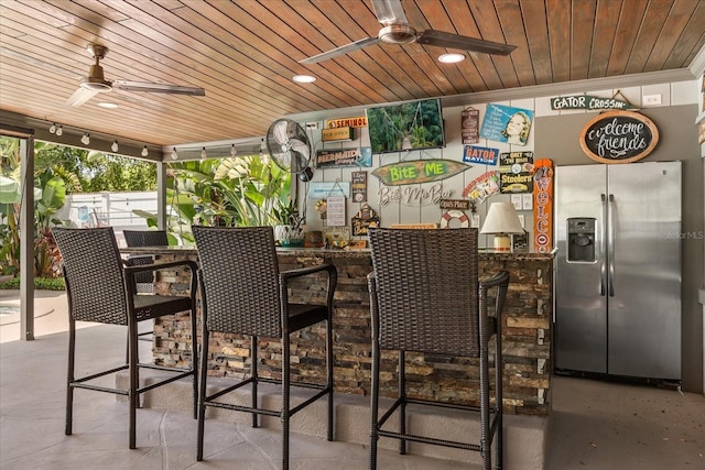 2105 Fosgate Dr, Winter Park, FL 32789 - view of patio with a ceiling fan and outdoor dry bar