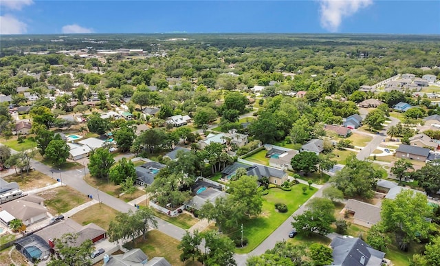 birds eye view of property with a residential view