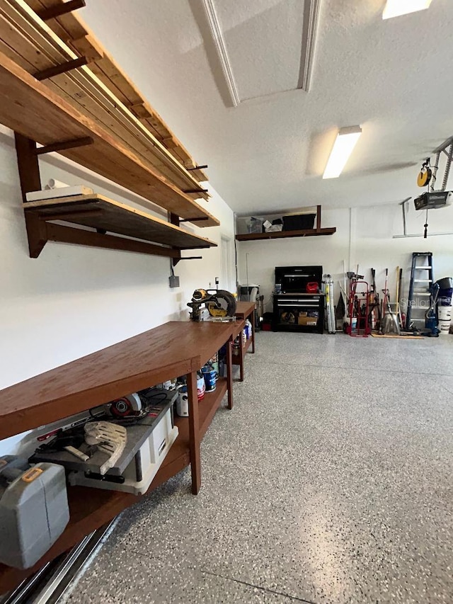 5839 Tarleton Way, Mount Dora, FL 32757 - interior space with a workshop area and a garage door opener