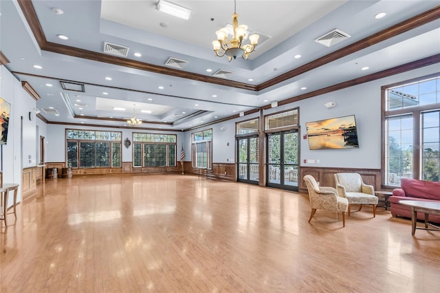 5839 Tarleton Way, Mount Dora, FL 32757 - community lobby with wainscoting, crown molding, a decorative wall, and recessed lighting