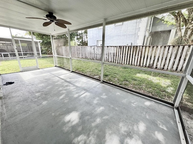 2904 Cayenne Ave, Pembroke Pines, FL 33026 - unfurnished sunroom featuring a ceiling fan