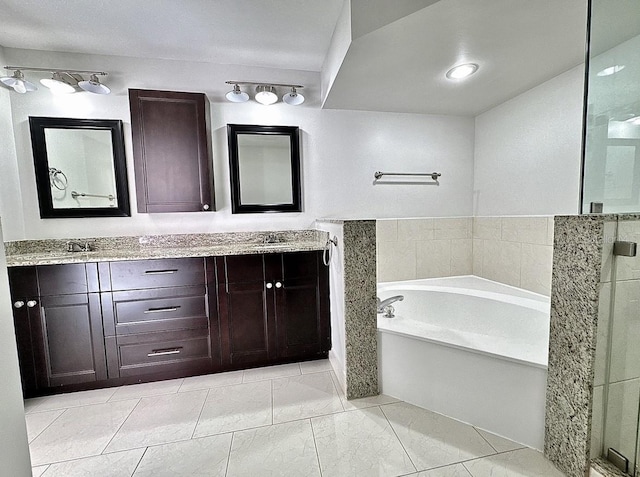 2904 Cayenne Ave, Pembroke Pines, FL 33026 - bathroom with a bath, double vanity, and a shower stall