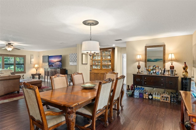 195 E Faith Ter, Maitland, FL 32751 - dining space with visible vents, a ceiling fan, and dark wood finished floors