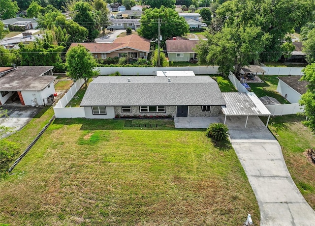 bird's eye view featuring a residential view