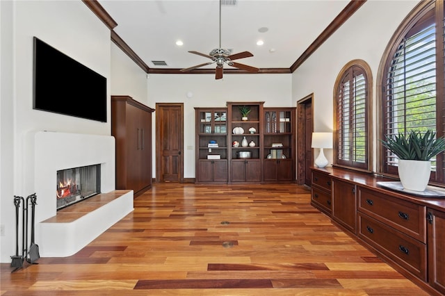1716 Greystone Ct, Longwood, FL 32779 - interior space with plenty of natural light, ornamental molding, and a ceiling fan