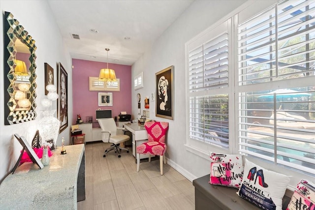 11502 Waterstone Loop Dr, Windermere, FL 34786 - office space with a chandelier, baseboards, and recessed lighting