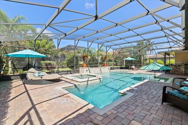 11502 Waterstone Loop Dr, Windermere, FL 34786 - view of pool with a patio area, a pool with connected hot tub, and a lanai