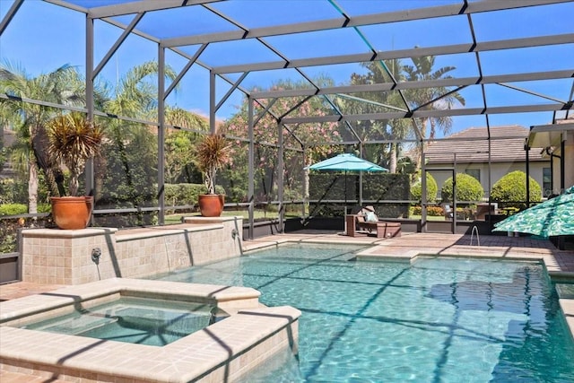 11502 Waterstone Loop Dr, Windermere, FL 34786 - outdoor pool featuring an in-ground hot tub, a lanai, and a patio area