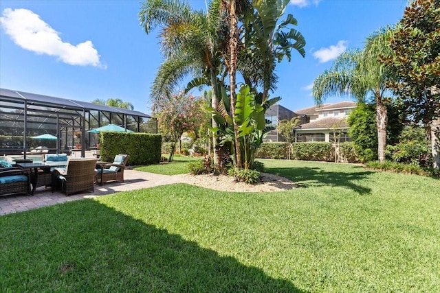 11502 Waterstone Loop Dr, Windermere, FL 34786 - view of grassy yard with a patio and glass enclosure