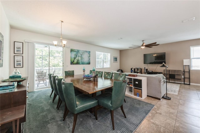 2952 Boating Blvd, Kissimmee, FL 34746 - dining space featuring ceiling fan with notable chandelier