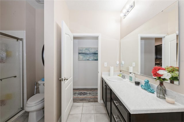 2952 Boating Blvd, Kissimmee, FL 34746 - full bathroom with toilet, tile patterned floors, a shower stall, and vanity