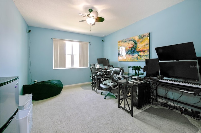 2952 Boating Blvd, Kissimmee, FL 34746 - carpeted home office featuring baseboards and a ceiling fan