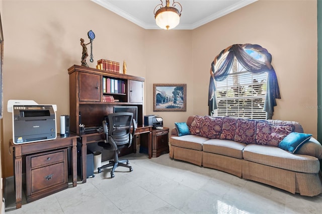 office with ornamental molding