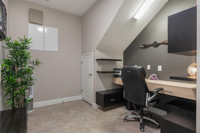 home office with baseboards