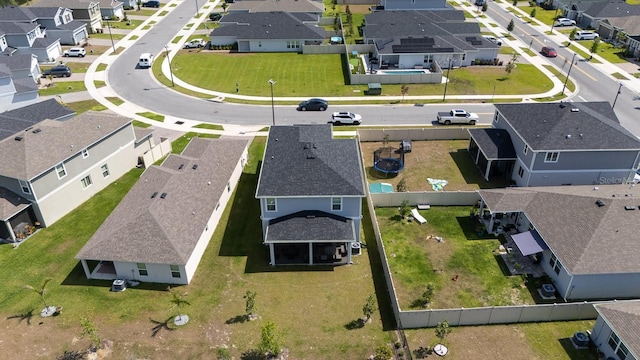drone / aerial view with a residential view