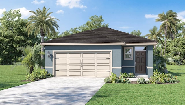 garage with driveway
