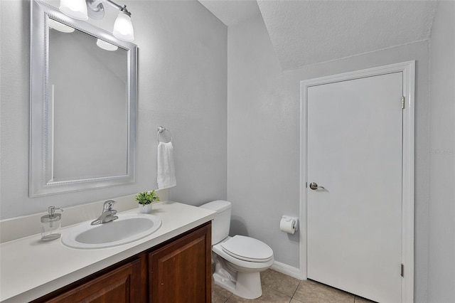 1821 San Jacinto Cir, Sanford, FL 32771 - bathroom featuring toilet, a textured ceiling, tile patterned flooring, and vanity