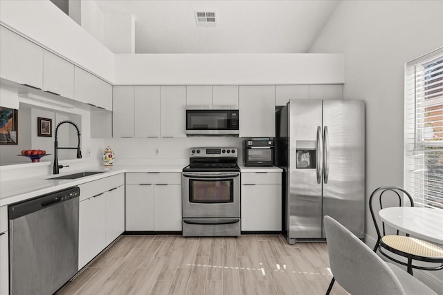 342 Hanging Moss Cir, Lake Mary, FL 32746 - kitchen featuring white cabinetry, a sink, appliances with stainless steel finishes, and visible vents