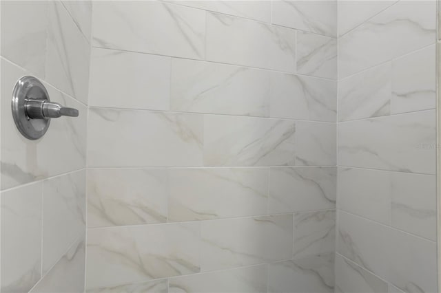 interior details featuring tiled shower