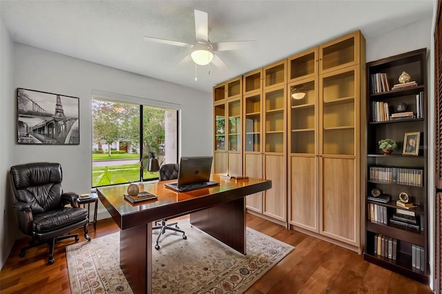 1218 Fairway Dr, Winter Park, FL 32792 - office featuring dark wood finished floors and ceiling fan