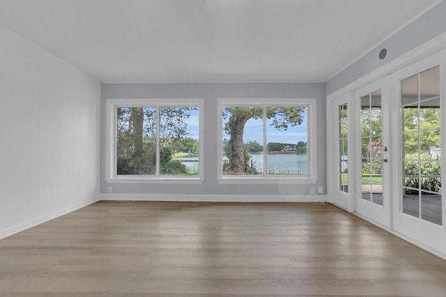 3605 Pershing Ave, Orlando, FL 32812 - unfurnished sunroom with french doors and a water view